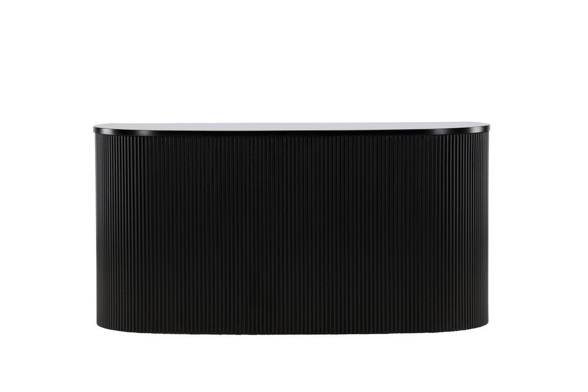 Beistelltisch Silva – in Schwarz mit Rillenoptik