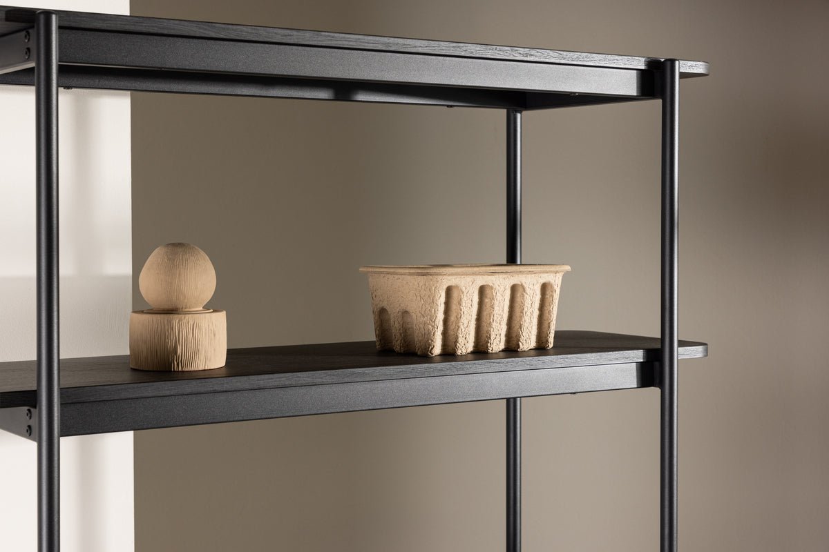 Regal Heim – hohes Standregal in Whitewash mit 5 Ablagen