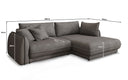 Designer Ecksofa Mojave II Stoff mit Schlaffunktion und Stauraum