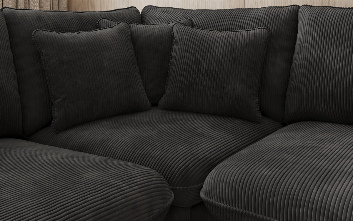 Designer Ecksofa Laguna mit Metallfüße in Cord