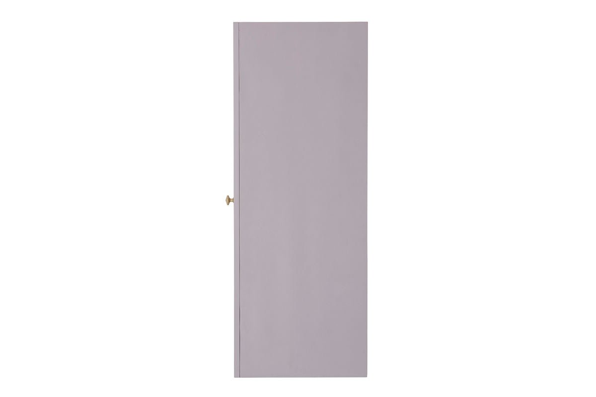 Wandschrank Lana – Violettes Holz-Kabinett mit Messinggriff & Musterfront
