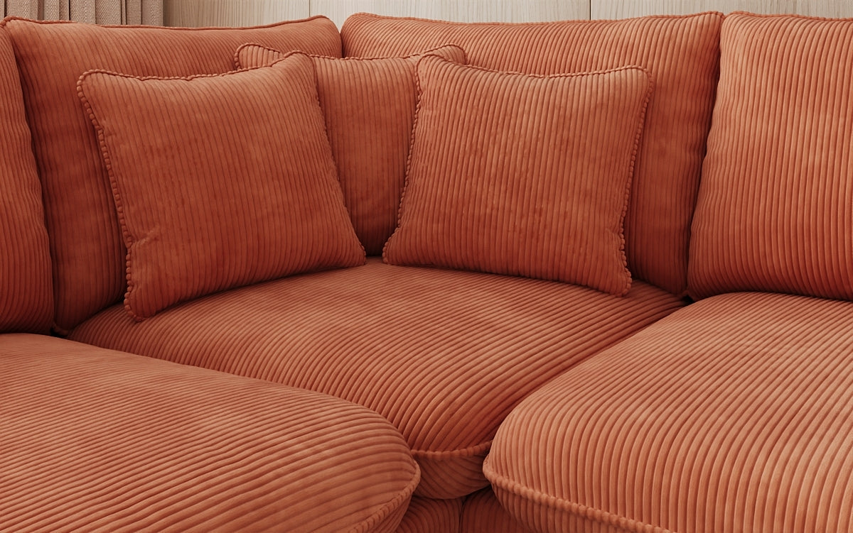 Designer Ecksofa Laguna mit Metallfüße in Cord