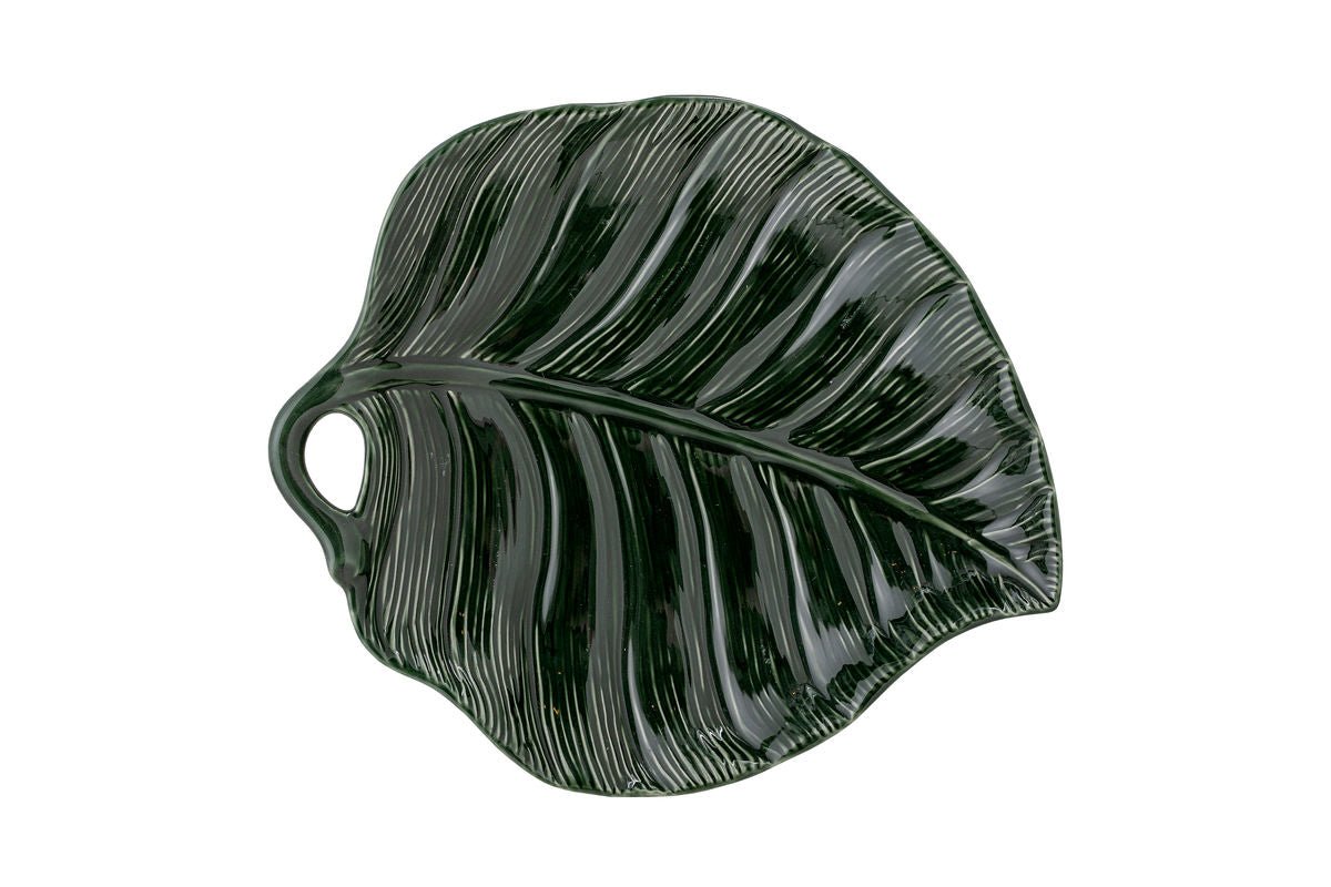 Teller Riva – aus Steingut gefertigt - mit Blattstruktur