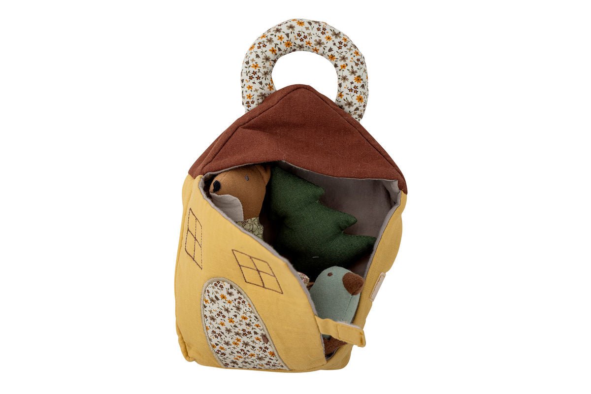 Spielset Rio - Stofftierhaus mit Fuchs, Vogel & Pflanzen aus Baumwolle & Leinen