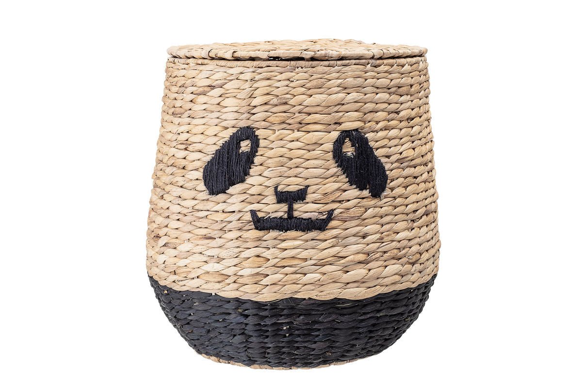 Aufbewahrungskorb Pino – mit Deckel aus Wasserhyazinthe