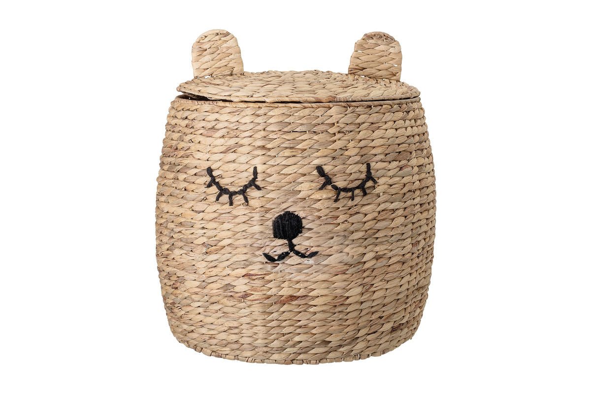 Aufbewahrungskorb Lino – mit Deckel aus Wasserhyazinthe