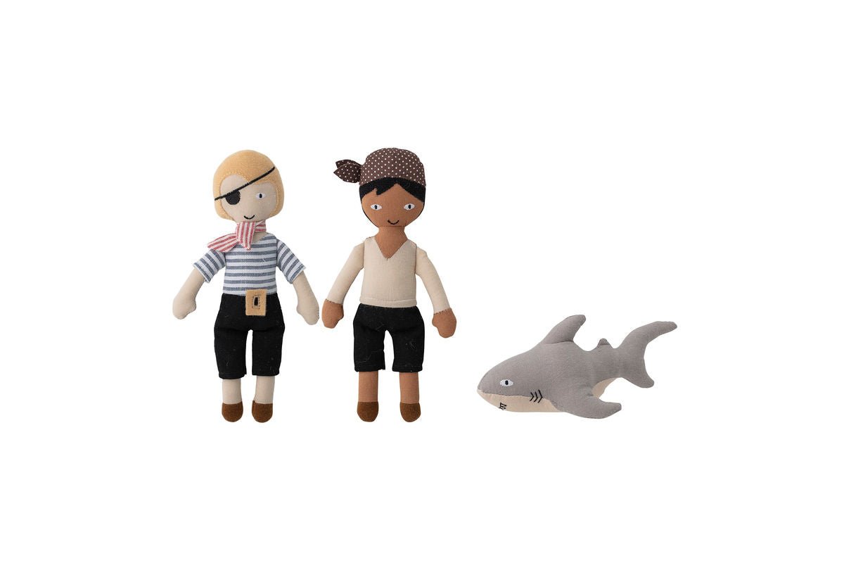Puppenset Rapha – Piraten & Hai aus Baumwolle (3er-Set)