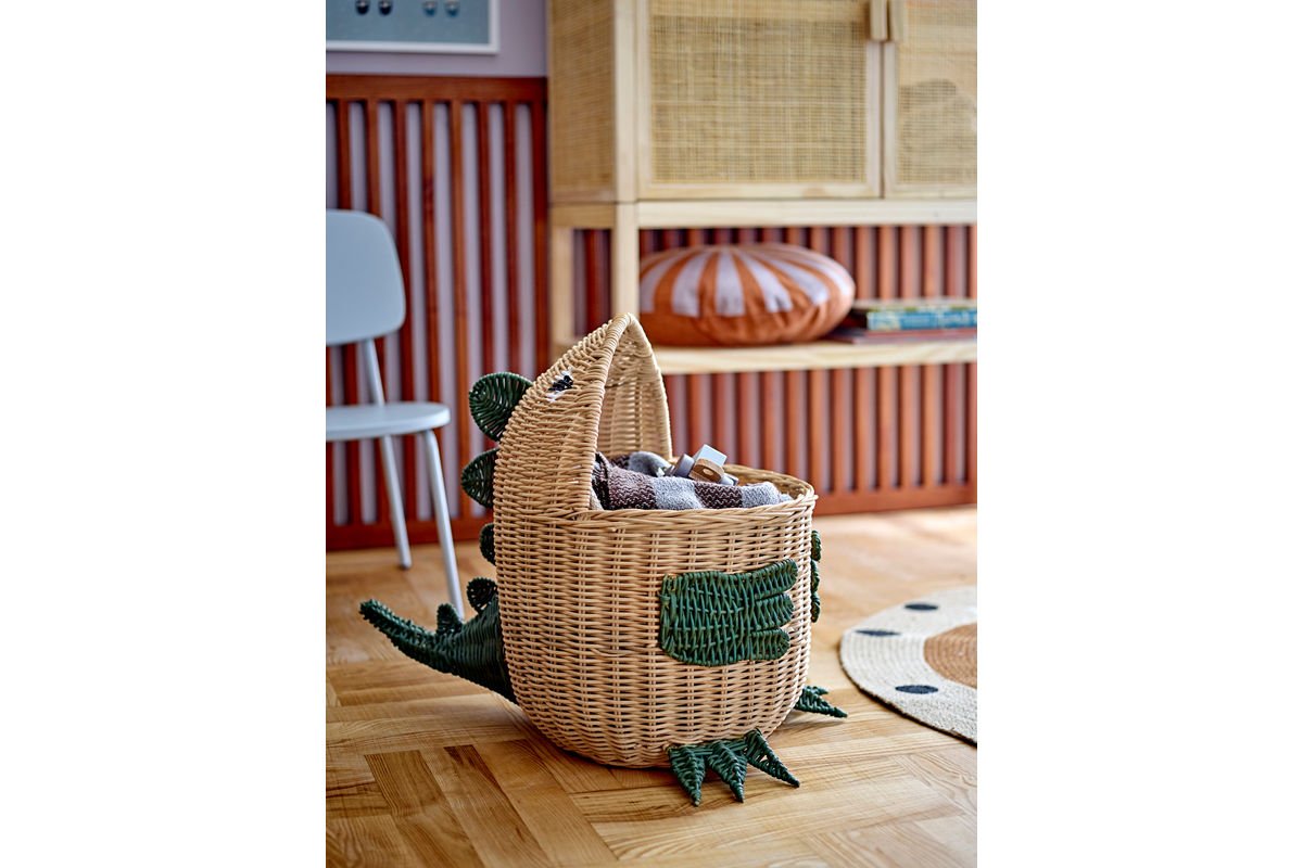 Aufbewahrungskorb Sino – Dinosaurierkorb aus Rattan
