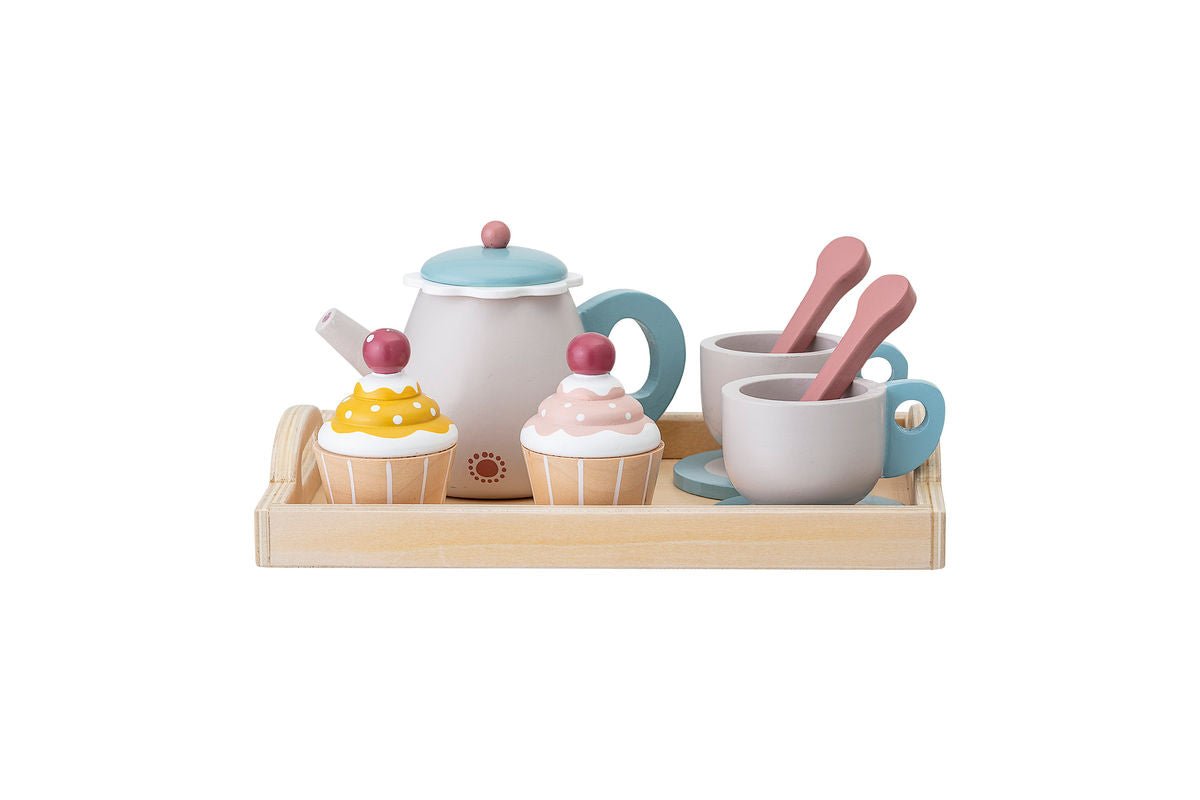 Spielset Ariel - buntes Teeservice mit Tablett & Cupcakes