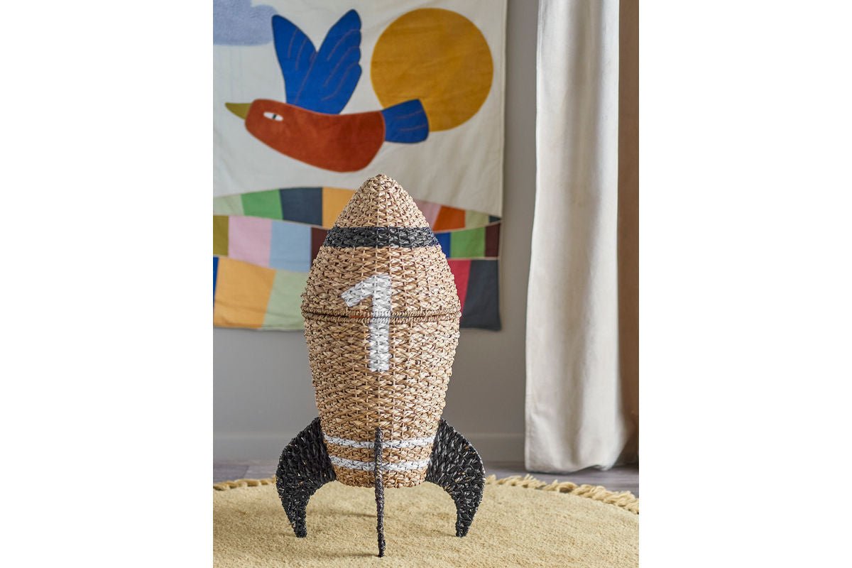 Aufbewahrungskorb Ipan – mit Deckel aus Seegras