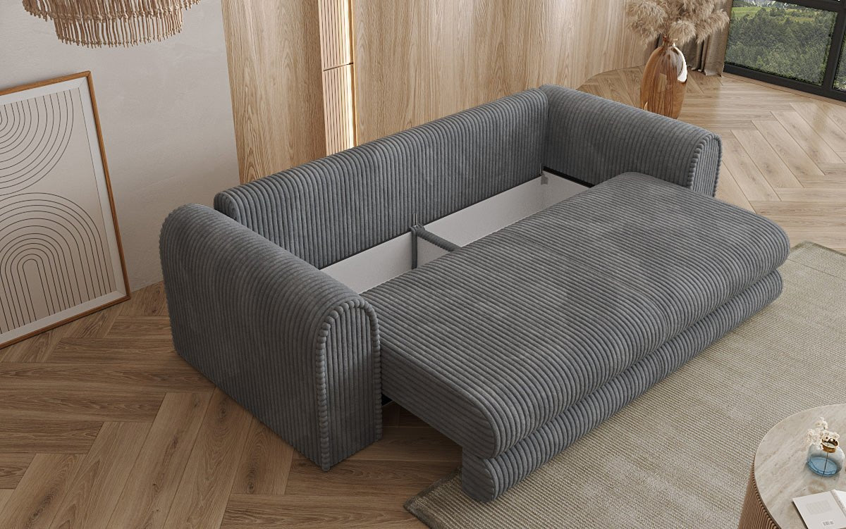 Designer Sofa Lil Buddy 3 Sitzer mit Schlaffunktion und Stauraum in Breitcord