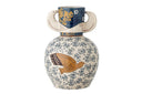 Vase Granny – Steingut mit Gemälde