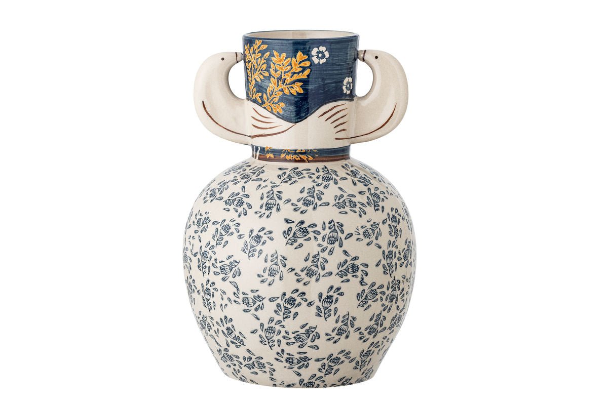 Vase „Granny“ – Steingut mit Gemälde