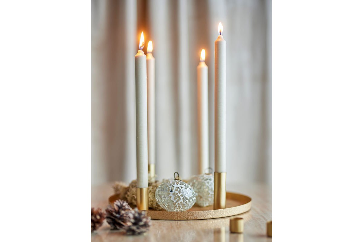 Adventskerzenhalter Virela – Metall in Goldoptik (7-teiliges Set)