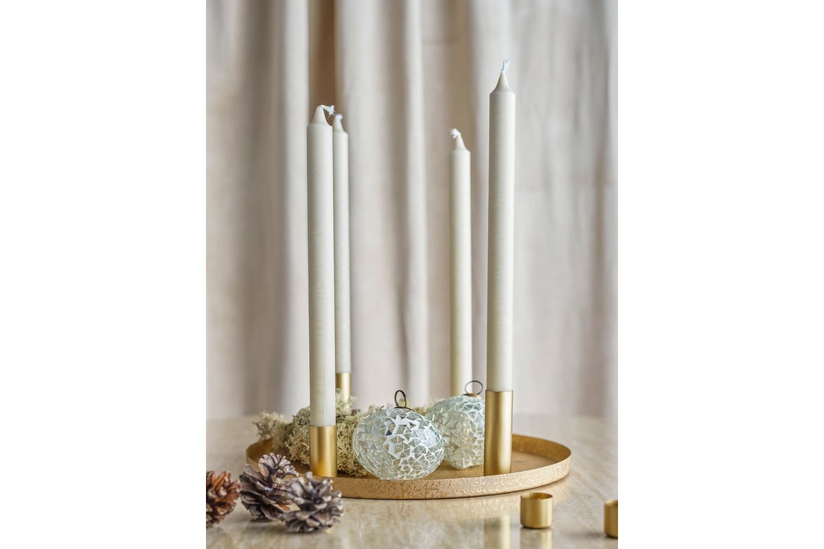 Adventskerzenhalter Virela – Metall in Goldoptik (7-teiliges Set)
