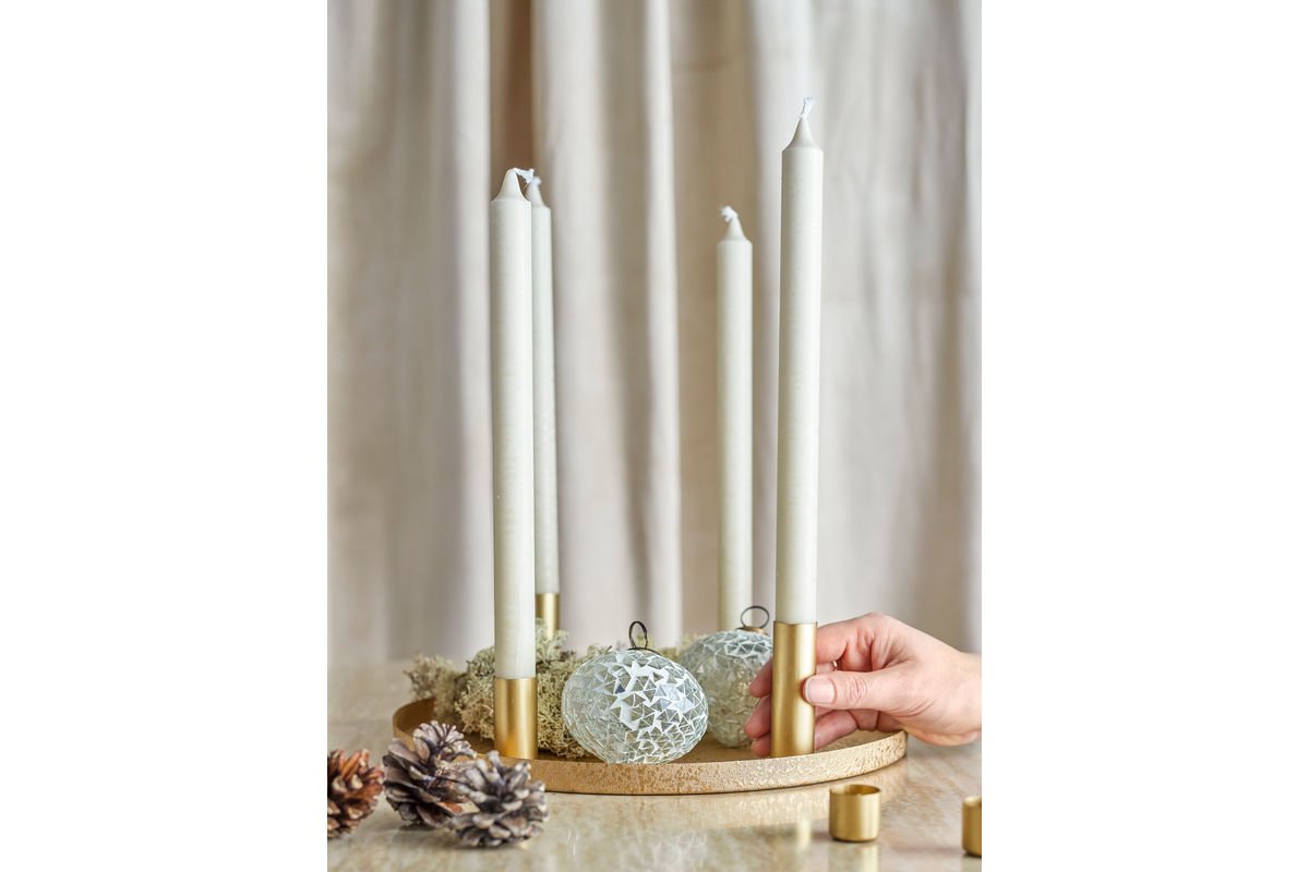 Adventskerzenhalter Virela – Metall in Goldoptik (7-teiliges Set)