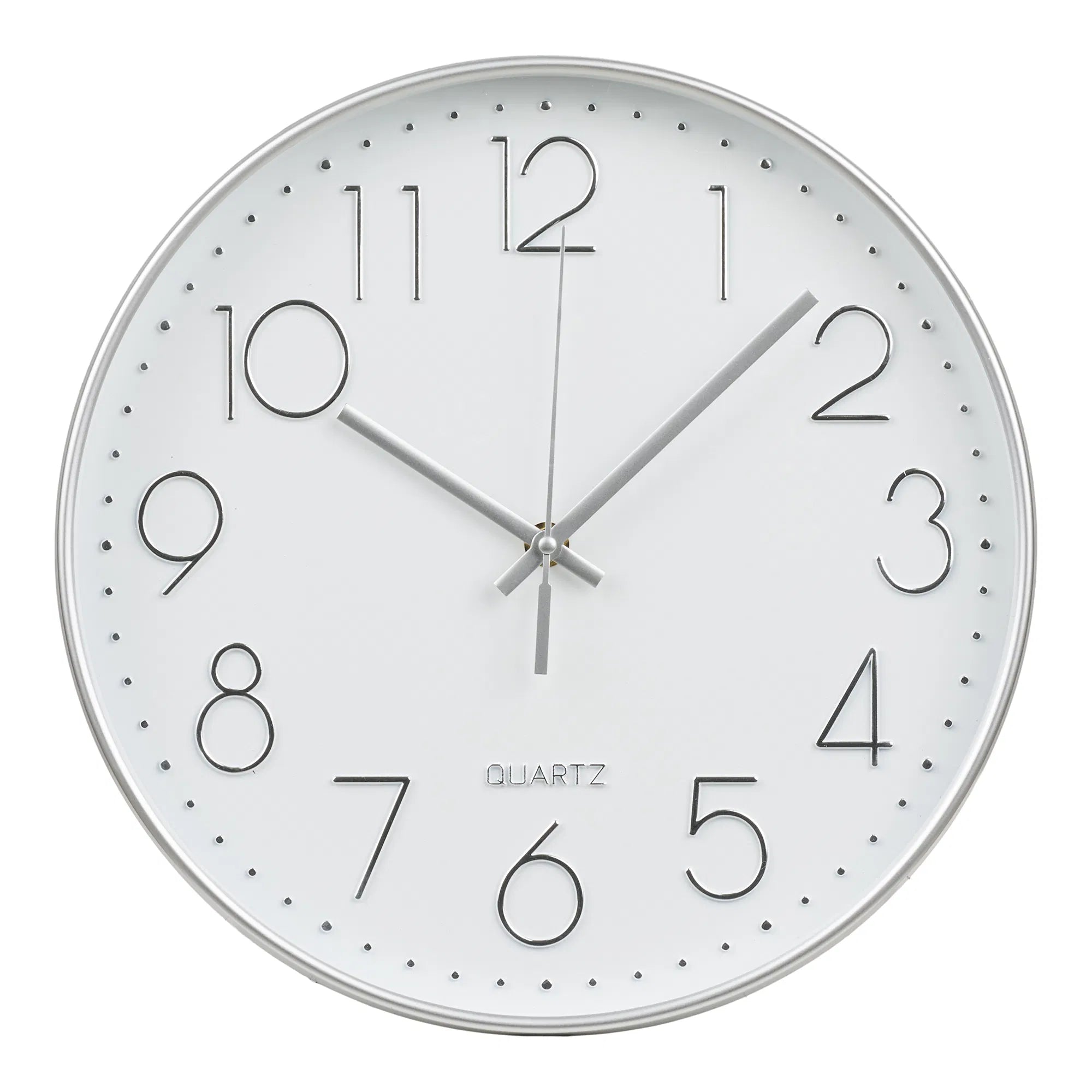 Wanduhr Osmirea - leise mit Silberoptik