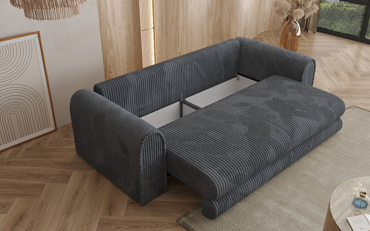 Designer Sofa Lil Buddy 3 Sitzer mit Schlaffunktion und Stauraum in Breitcord