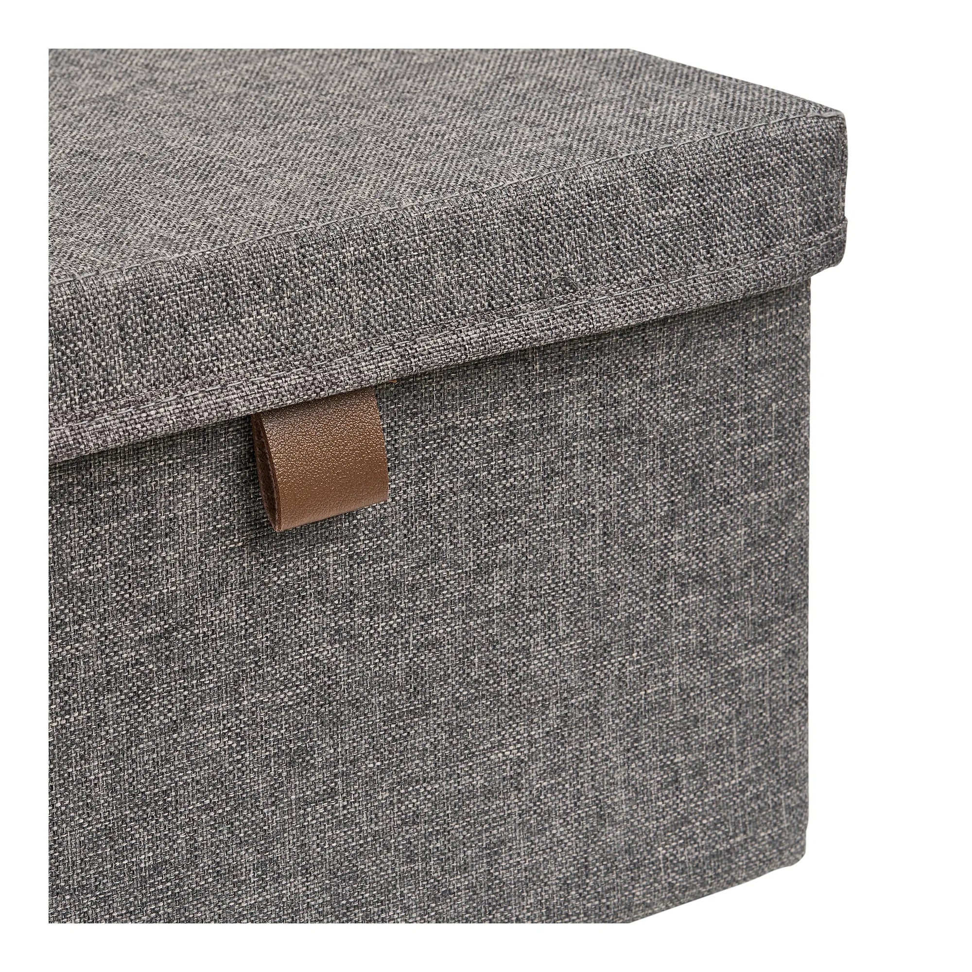 Aufbewahrungsbox Velmoria - in grau mit Deckel (3er Set)