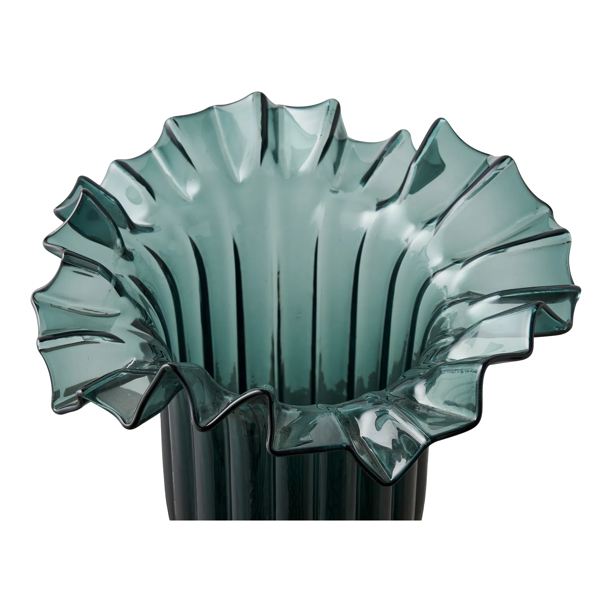 Vase Norelia - edle Glasvase in dunkelgrün