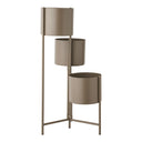 Blumentopf Marven – Braun lackierter Stahl mit modernem 3er-Design