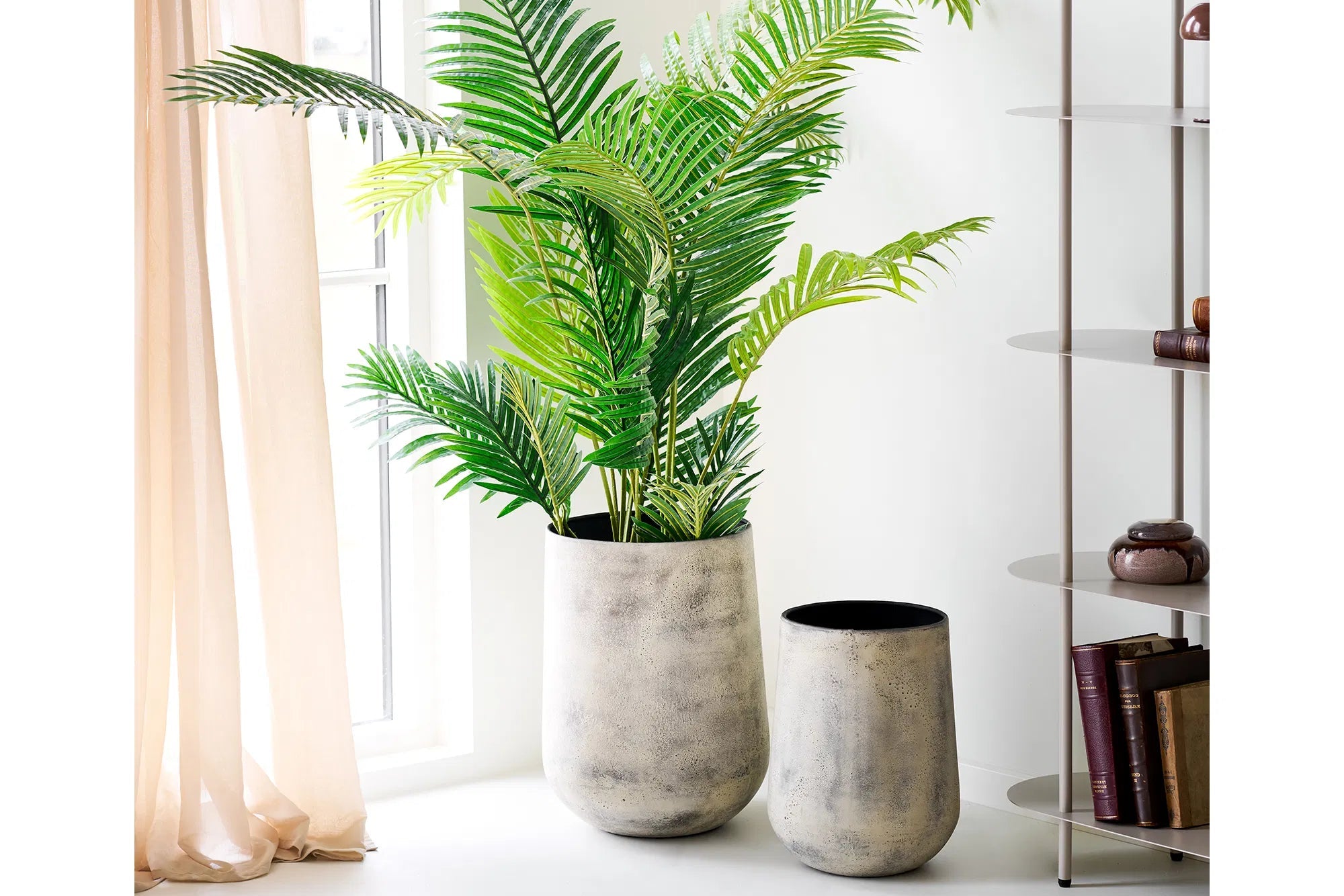 Vase Narvella - aus Metall in antiker Beigeoptik (2er Set)