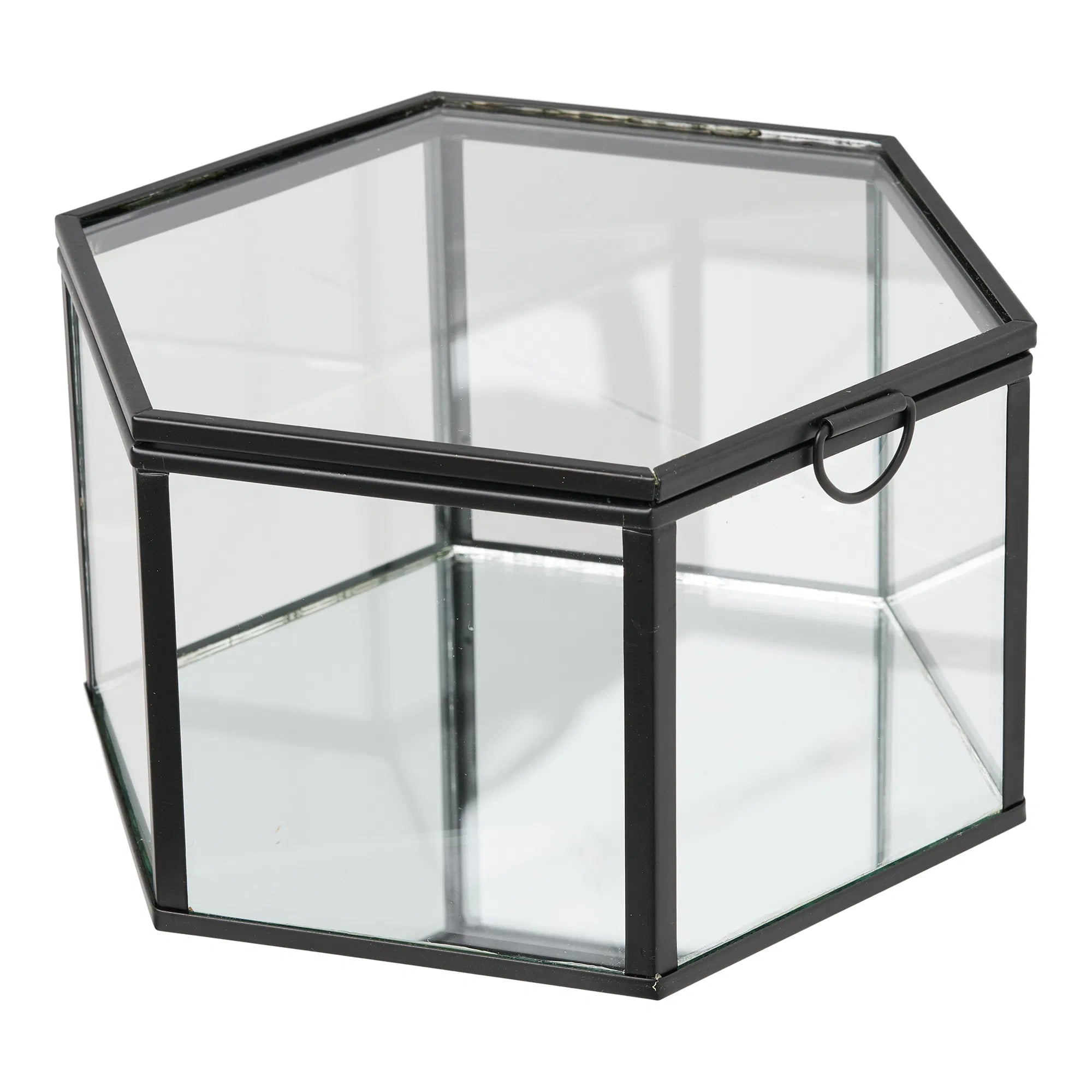 Aufbewahrungsbox Varnelle - aus Glas mit Metallrahmen (2er Set)