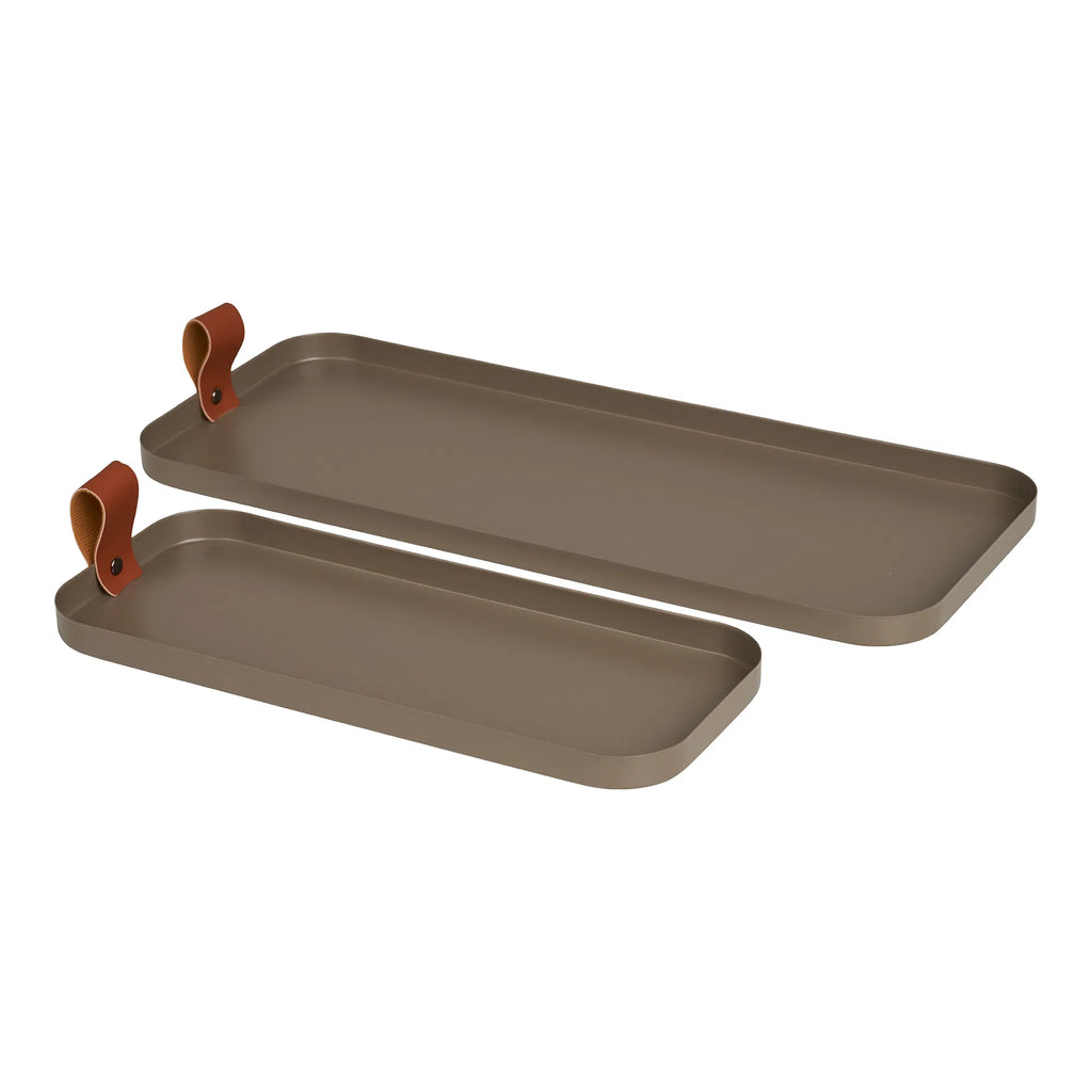 Tablett-Set „Arden“ – Stahl in Braun, 2er-Set