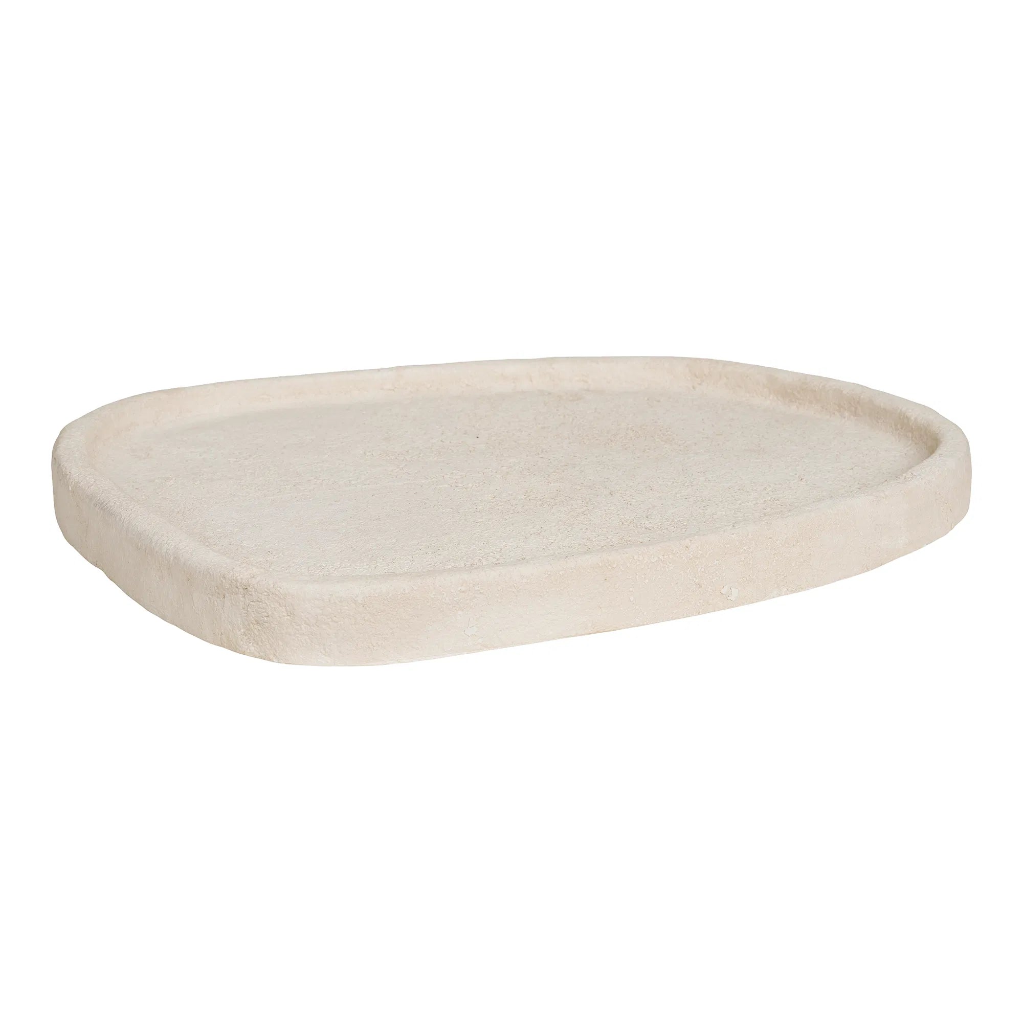 Tablett „Calva“ – Dekoratives Tablett aus Zement in Beige