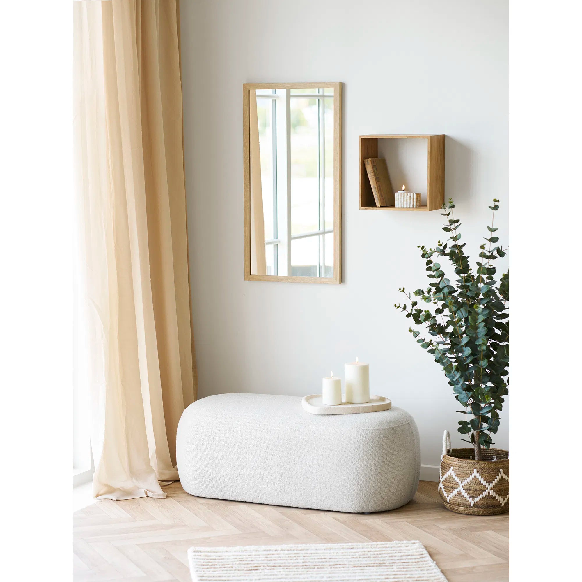 Tablett „Calva“ – Dekoratives Tablett aus Zement in Beige