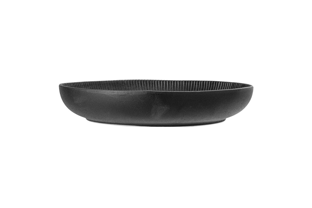 Schale Aven – schwarzes Steingut mit schimmernder Glasur