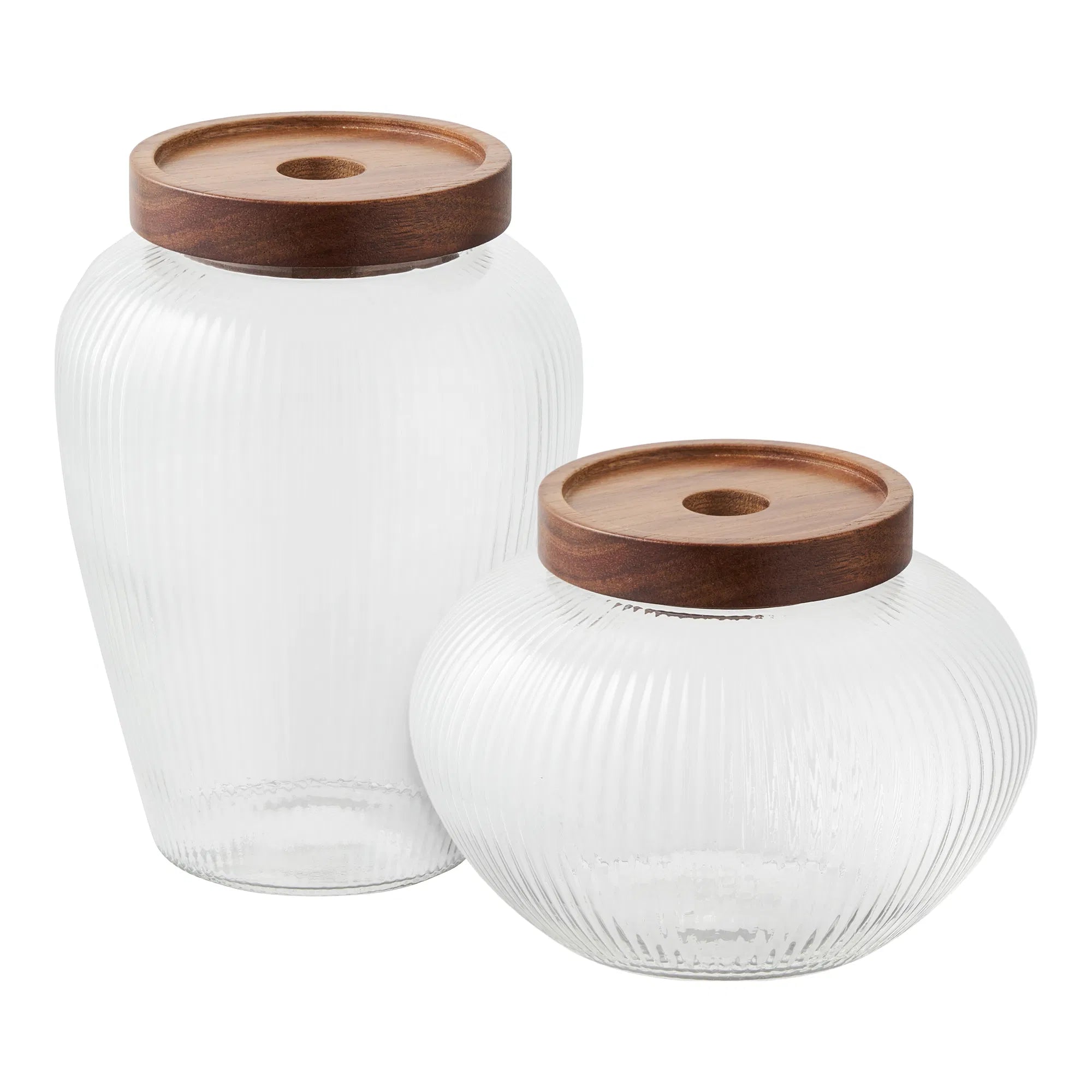 Aufbewahrungsdose Elvaria - aus Glas gefertigt mit Deckel (2er Set)