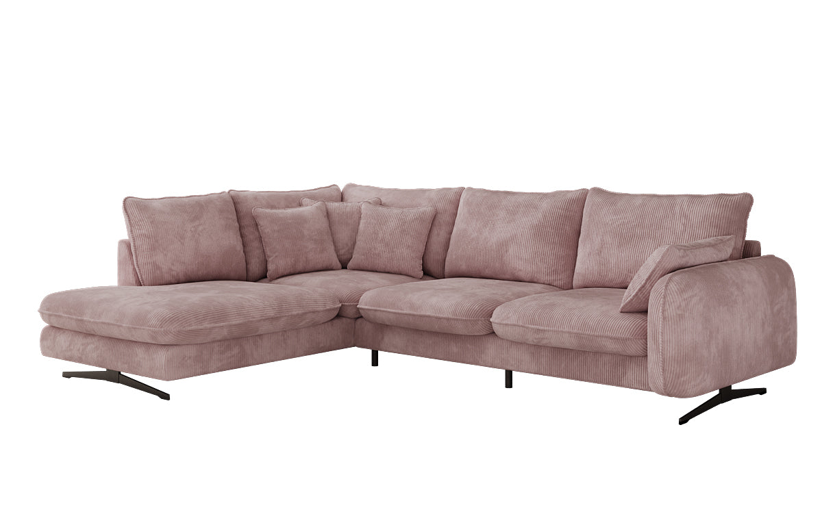 Designer Ecksofa Laguna mit Metallfüße in Cord