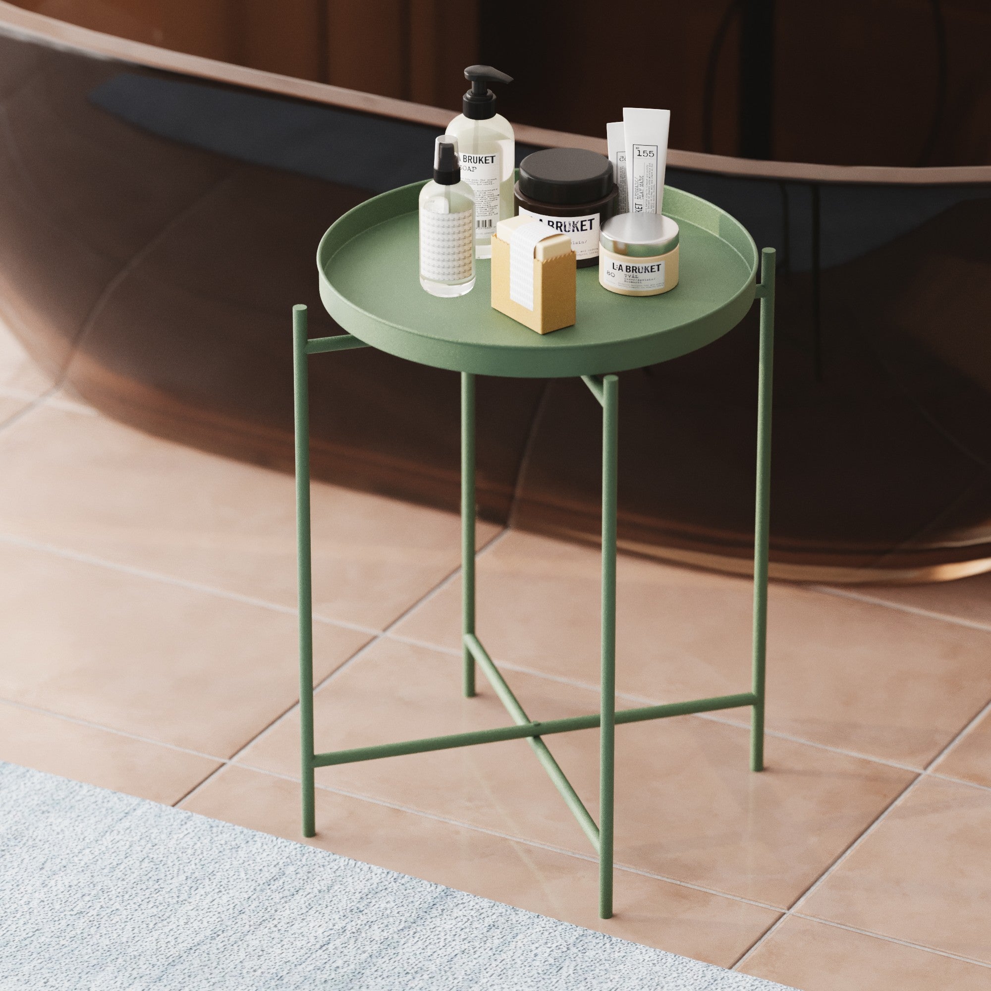 Couchtisch Fenaro – Schlichtes Metalldesign in Weiß oder Grün