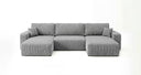 Designer Sofa Noma U mit Schlaffunktion und Stauraum in Cord