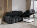 Designer Ecksofa Arosa mit elektrischer Schlaffunktion in Bouclé