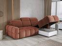 Designer Ecksofa Arosa mit elektrischer Schlaffunktion in Bouclé