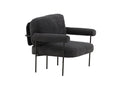 Designer Loungesessel Arvika – Anthrazit, Bouclé mit Stahlgestell