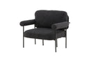 Designer Loungesessel Arvika – Anthrazit, Bouclé mit Stahlgestell