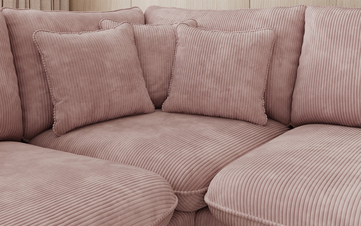 Designer Ecksofa Laguna mit Metallfüße in Cord