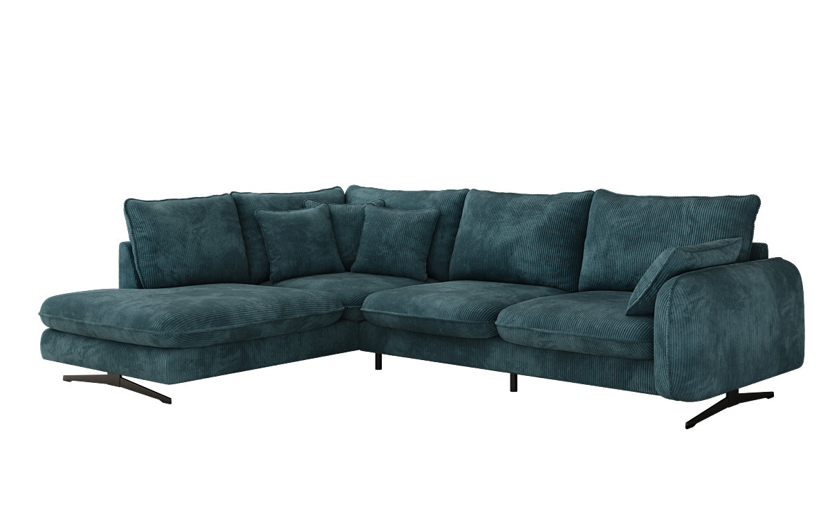 Designer Ecksofa Laguna mit Metallfüße in Cord