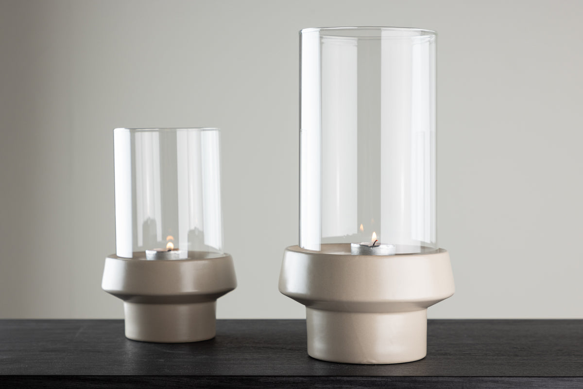 Laterne Flame - Laterne aus Glas und Steinzeug in verschiedenen Farben