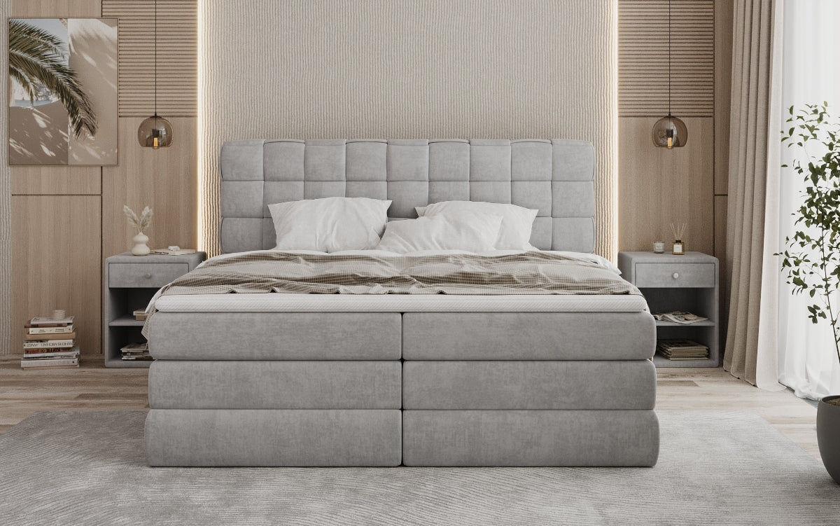 Boxspringbett Trama mit Stauraum in Samt