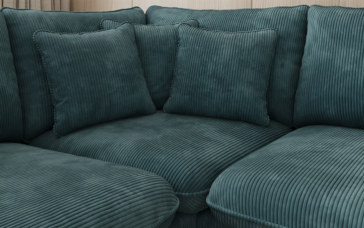 Designer Ecksofa Laguna mit Metallfüße in Cord