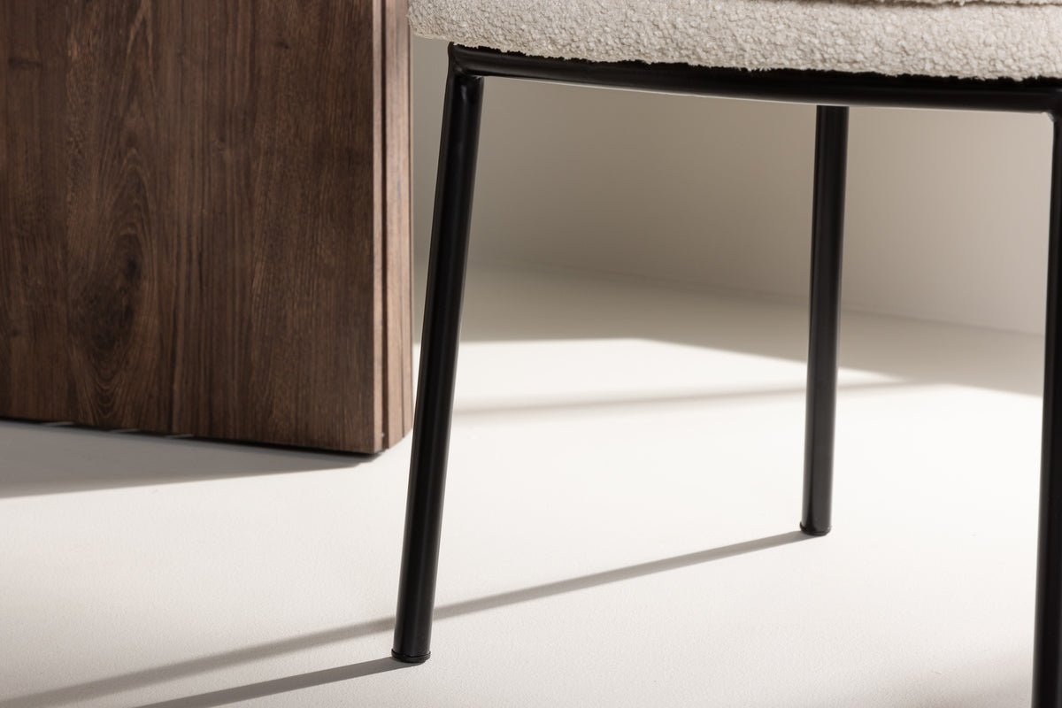 2er Set - Stuhl Antonia mit weicher Bouclé-Sitzfläche