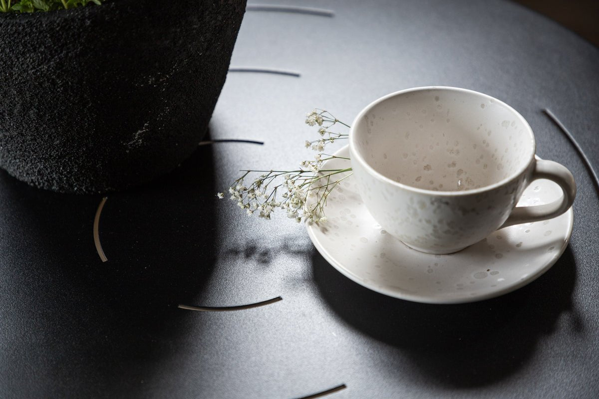 Kaffeetisch Hanoi -  Ø65 mit schwarzer Stahl- Tischplatte