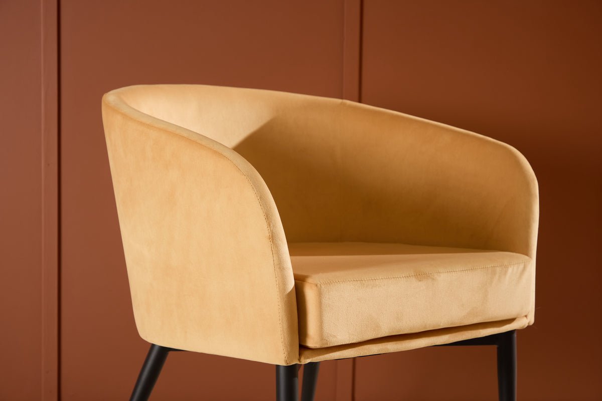 Sessel Sunny - mit gelbem Samtbezug