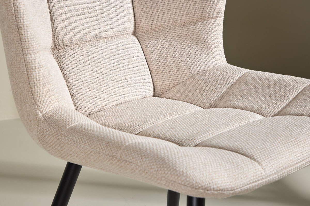 2er Set - Stuhl Angelica edle Kombination aus Beige und Schwarz