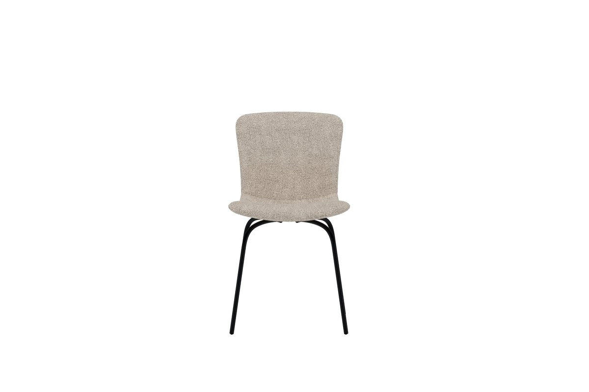 2er Set - Esszimmerstuhl Leo in Beige mit schwarzen Beinen