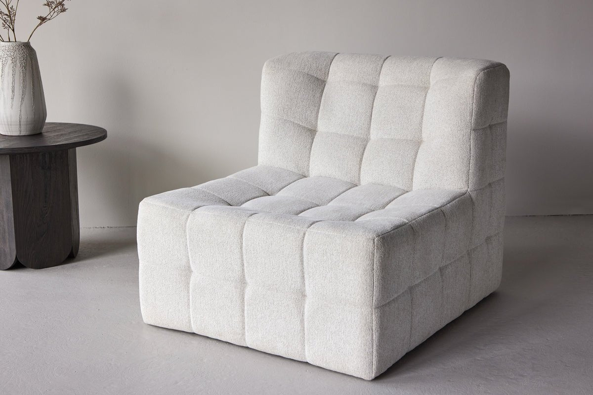 Sessel Marley - mit großer beigefarbener Sitzfläche